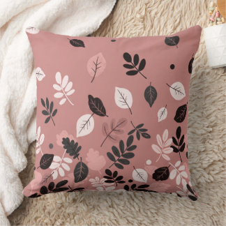 Minimal Autumn Leaves Throw Pillow