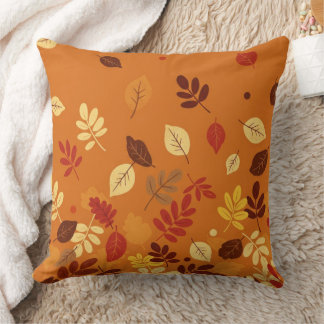 Minimal Autumn Leaves Throw Pillow
