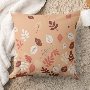 Minimal Autumn Leaves Throw Pillow