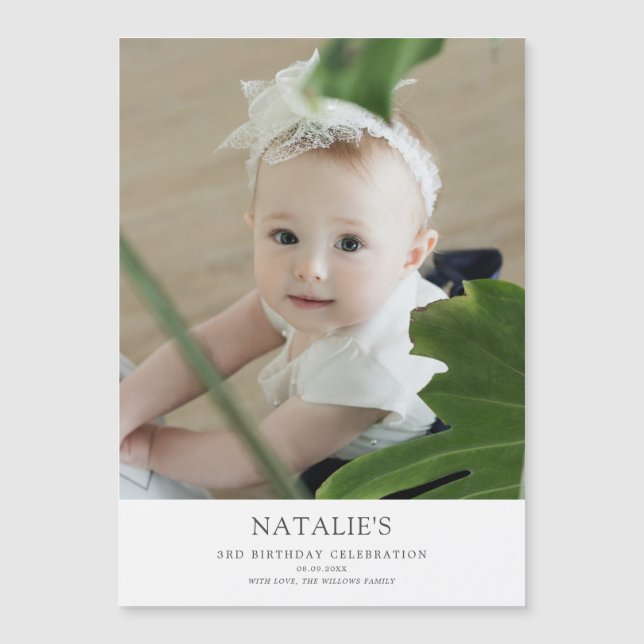 Minimal Baby Birthday Family Photo Keepsake Gifts (Front)