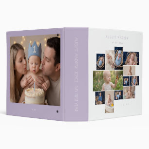 Minimal Baby First Year Lavender Collage LPM26 3 Ring Binder