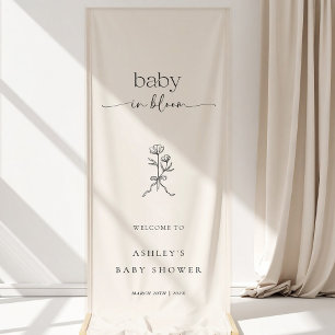 Minimal Baby in Bloom Baby Shower Vinyl Banner