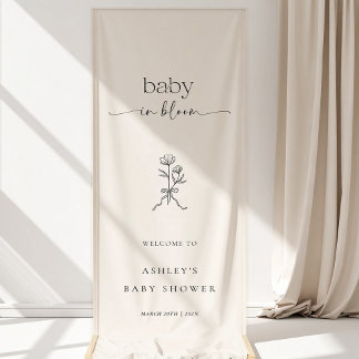 Minimal Baby in Bloom Baby Shower Vinyl Banner