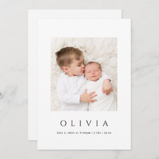 Minimal Baby Photo Announcement