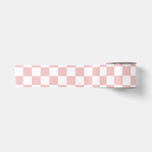 Minimal Baby Pink Checkerboard Satin Ribbon