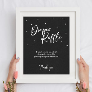 Minimal Baby Shower Games Diaper Raffle Sign