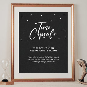 Minimal Baby Shower Games Time Capsule Sign