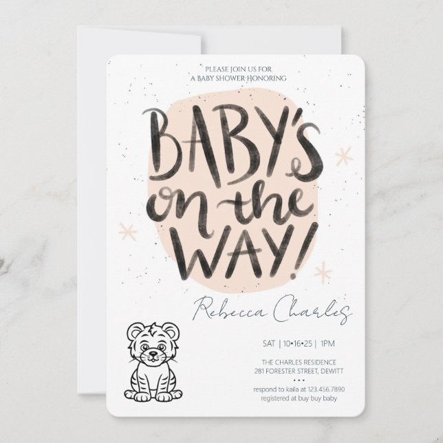 Minimal Baby Shower  Invitation (Front)