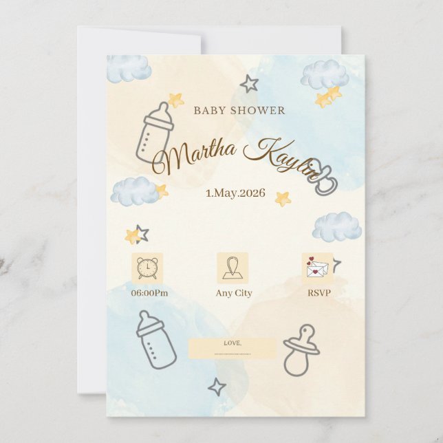 Minimal Baby Shower Invitation (Front)