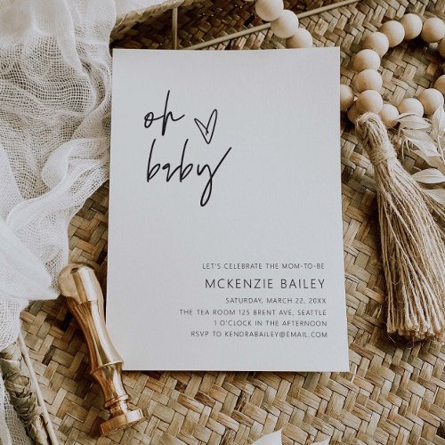 Minimal Baby Shower Party Invitation Card G400