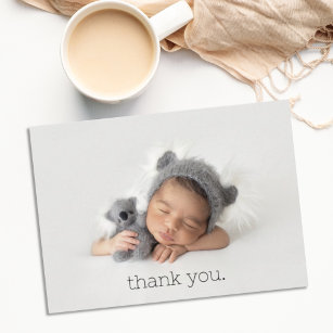 Minimal Baby Thank You Birth Announcement Card