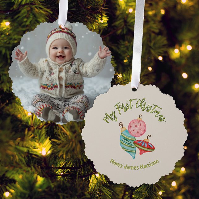 Minimal Baby's First Christmas Ornaments Keepsake  (Creator Uploaded)