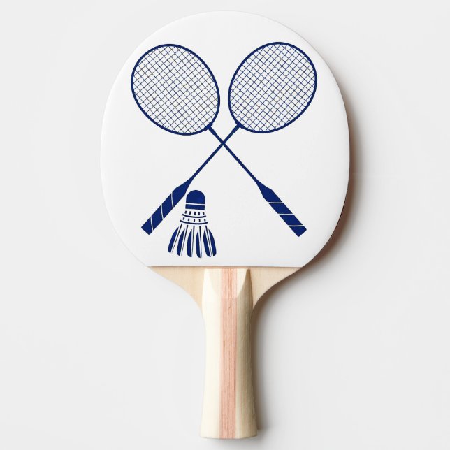 Minimal Badminton Rackets Shuttlecock Birdie Blue  Ping Pong Paddle (Front)