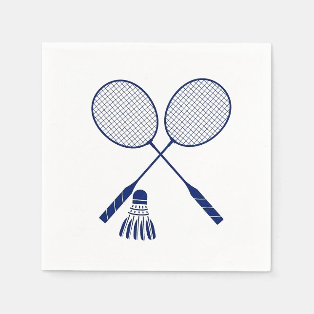 Minimal Badminton Rackets Shuttlecock Birdie  Napkins (Front)