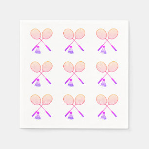 Minimal Badminton Rackets Shuttlecock Birdie   Napkins