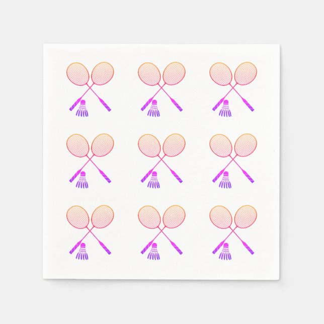Minimal Badminton Rackets Shuttlecock Birdie   Napkins (Front)