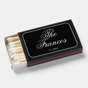 Minimal Balck Matchbox - Custom Wedding Favors Matchboxes
