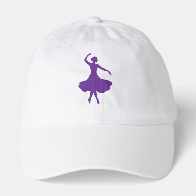 Minimal Ballerina Silhouette Ballet Dancer Dad Hat (Front)