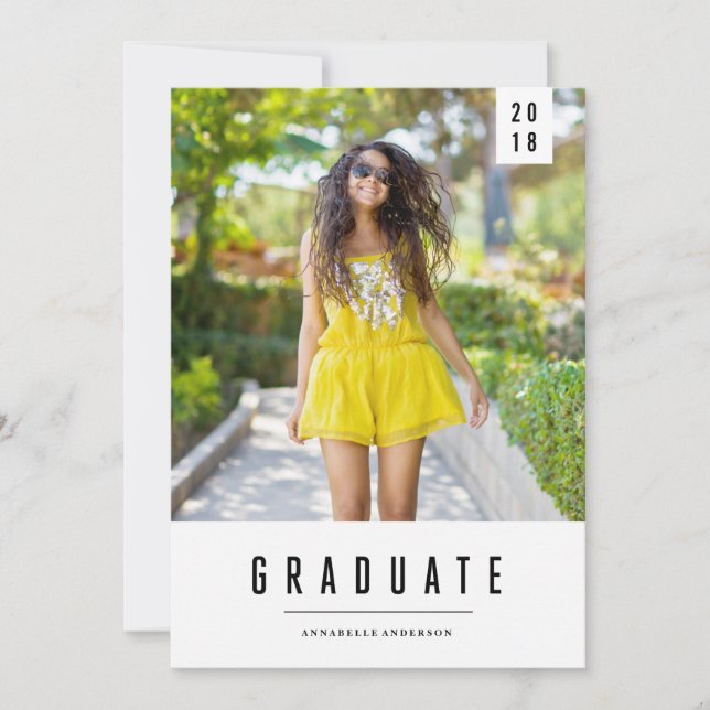 Minimal Banner Graduation Photo Announcement (Front)
