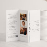 Minimal Bar Mitzvah Trifold Program with Photo<br><div class="desc">Make your wedding day uniquely yours with our customizable minimalist black and white trifold program with multiple photos. There is a diy element to this product - you will need to fold it yourself in a brochure style. It includes information on the honors, the event timeline, a bar mitzvah guide,...</div>