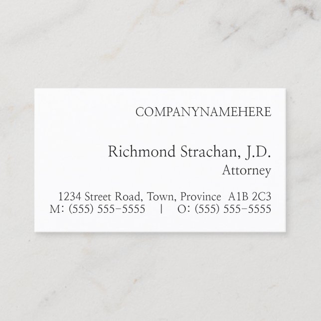 Minimal, Basic Business Card (Front)