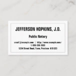 [ Thumbnail: Minimal & Basic Public Notary Business Card ]
