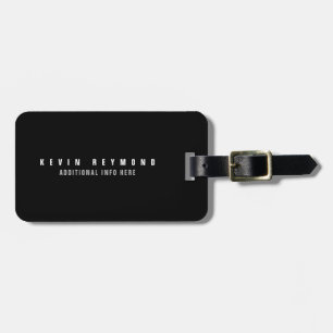 Minimal Basic Simple Black Luggage Tag