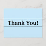 [ Thumbnail: Minimal & Basic "Thank You!" Postcard ]