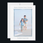 MINIMAL BEACH CHRISTMAS PHOTO CARD FLORIDA<br><div class="desc">This modern and minimal Florida inspired blue watercolor frame beach Christmas card is so elegant and coastal. It's easy to personalize it with your name and greeting. You can also customize your place in the greeting, for the most personalized kind of holiday card! And... it's fun to watch your favorite...</div>