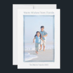 MINIMAL BEACH CHRISTMAS PHOTO CARD FLORIDA<br><div class="desc">This modern and minimal Florida inspired blue watercolor frame beach Christmas card is so elegant and coastal. It's easy to personalize it with your name and greeting. You can also customize your place in the greeting, for the most personalized kind of holiday card! And... it's fun to watch your favorite...</div>