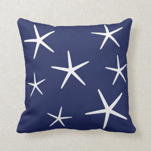 Minimal beach house starfish pattern throw pillow
