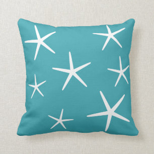 Minimal beach house starfish pattern throw pillow