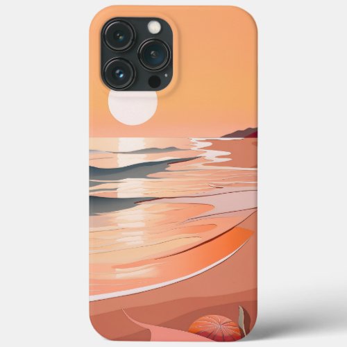 minimal beach sunset iPhone 13 pro max case