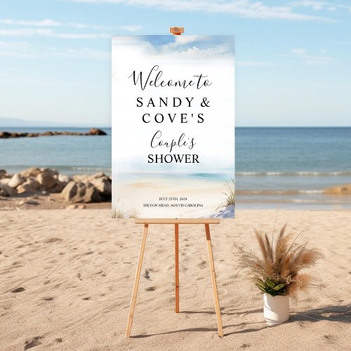 Minimal Beach Welcome Sign Foam Poster Board