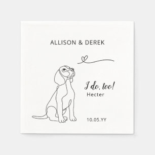 Minimal Beagle I Do Too Heart Dog Wedding Napkins