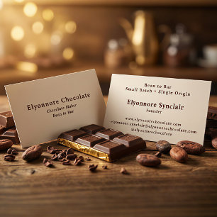 Minimal Bean to Bar Chocolate Maker  Business Card