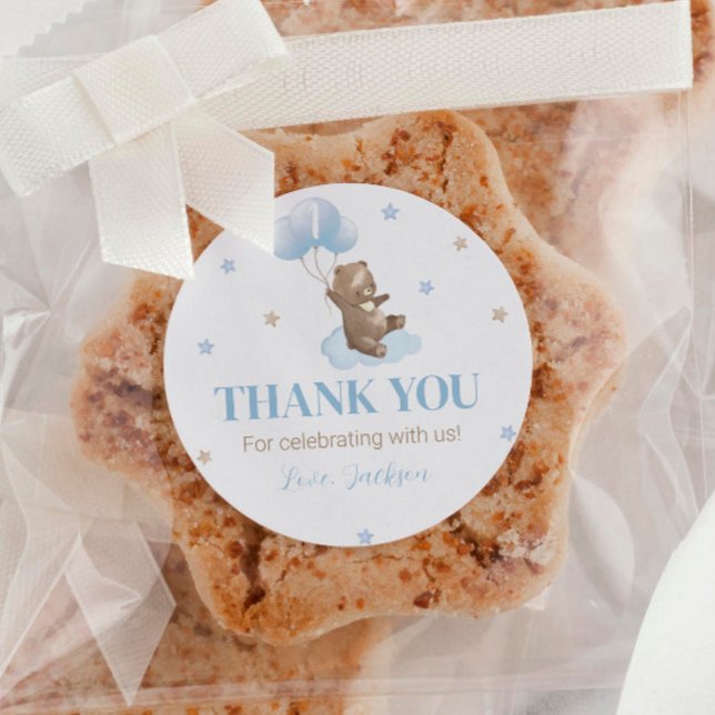 Minimal Bear Balloon 1st Birthday Sticker (Creator Uploaded)