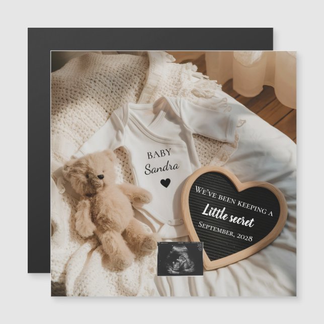 Minimal Bearly Wait teddy pregnancy announcement  (Front/Back)