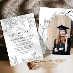 Minimal Beautiful Graduation Invitation Template