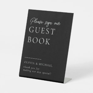 Minimal Beautiful Wedding Guest Book Pedestal Sign