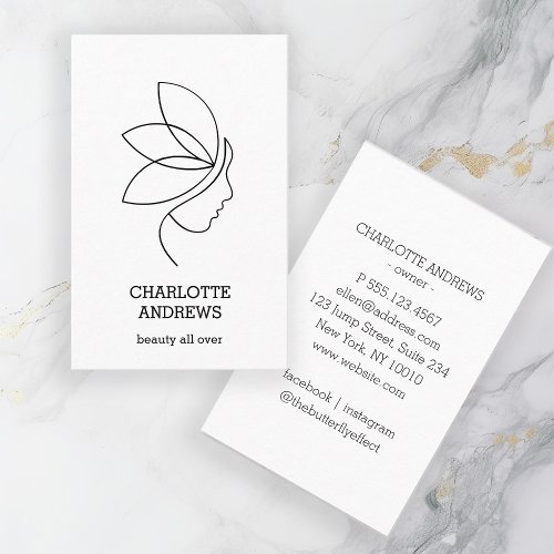 Minimal Beauty Logo Line Art Business Card