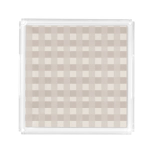 Minimal Beige Checkerboard Design Acrylic Tray