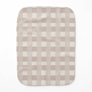 Minimal Beige Checkerboard Design Baby Burp Cloth