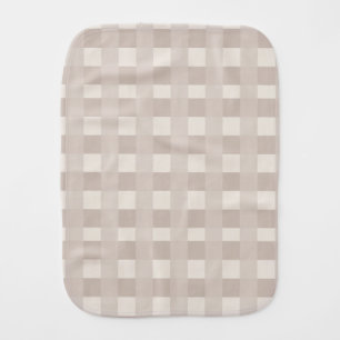 Minimal Beige Checkerboard Design Baby Burp Cloth
