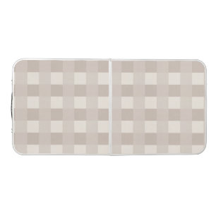 Minimal Beige Checkerboard Design Beer Pong Table