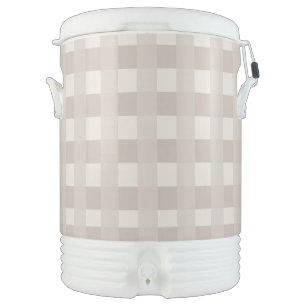Minimal Beige Checkerboard Design Beverage Cooler