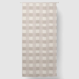 Minimal Beige Checkerboard Design Blackout Curtains