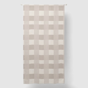 Minimal Beige Checkerboard Design Blackout Curtains