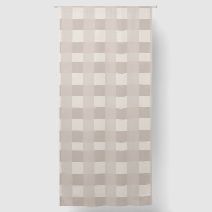 Minimal Beige Checkerboard Design Blackout Curtains