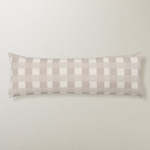 Minimal Beige Checkerboard Design Body Pillow